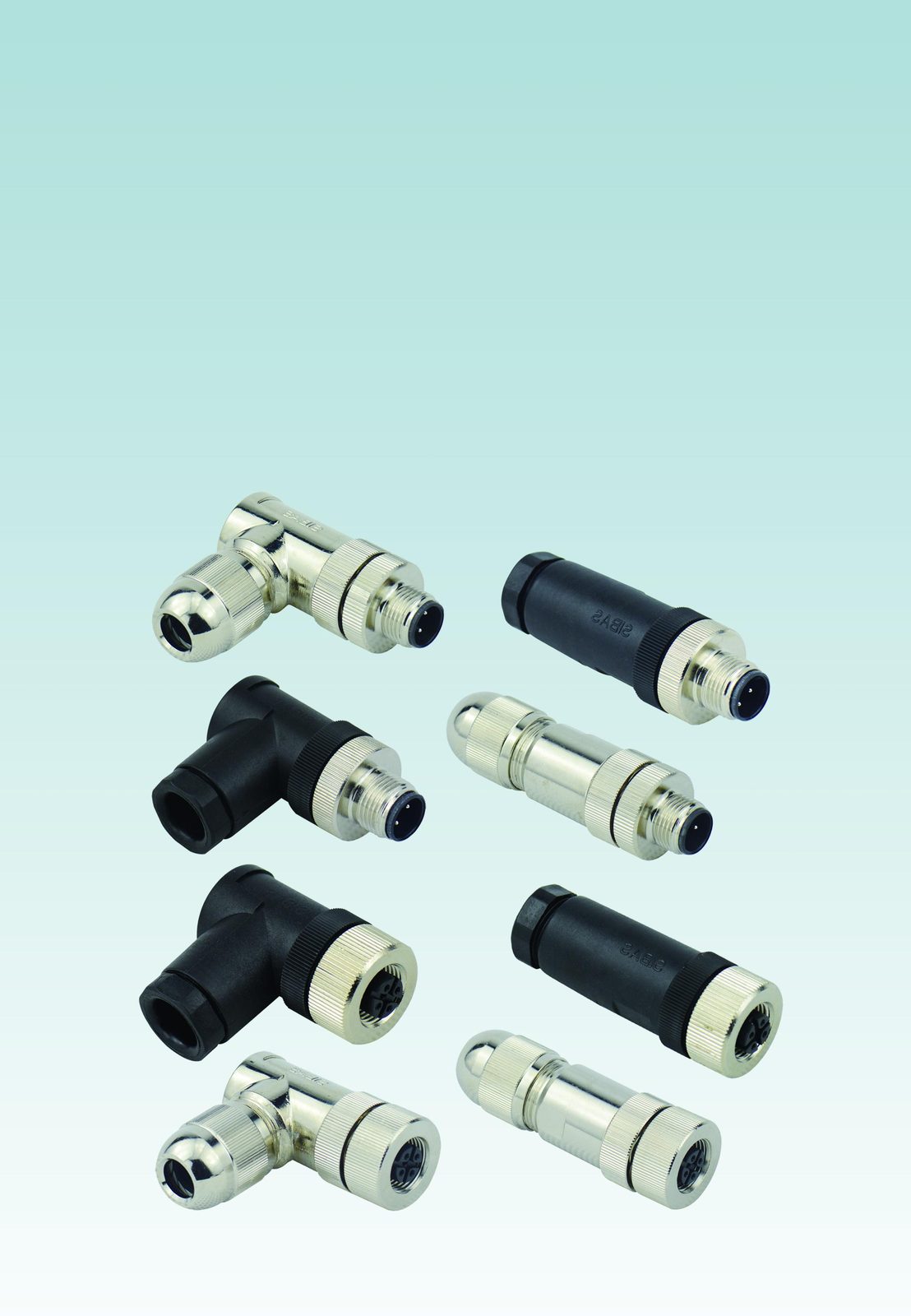 M12 L编码 5芯 电源连接器